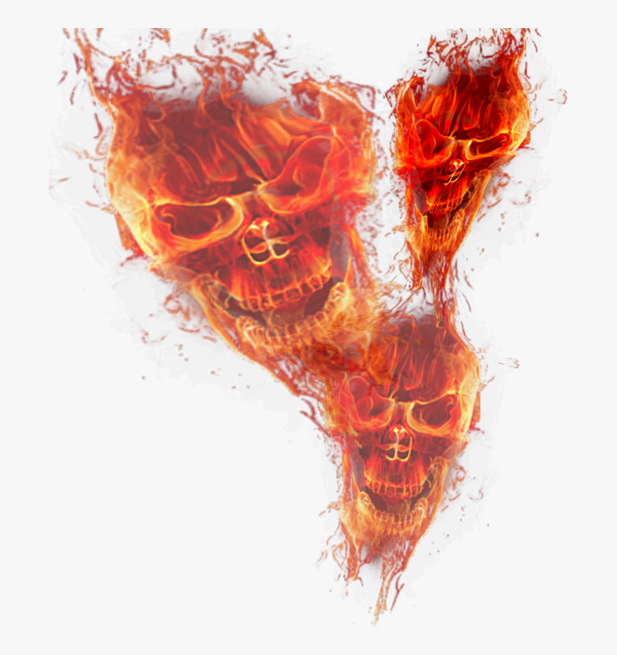 Transparent Hamlet Skull Clipart - Fire Skull Transparent, Transparent Clipart