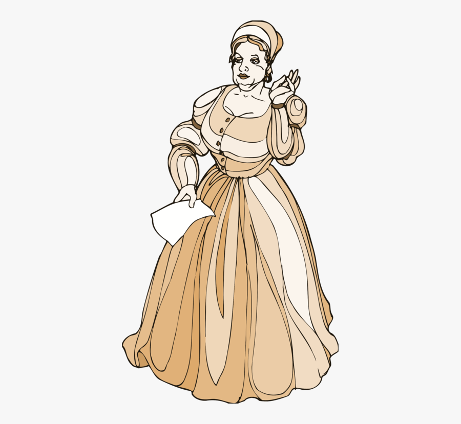 Gown,victorian Fashion,art - Cartoon, Transparent Clipart