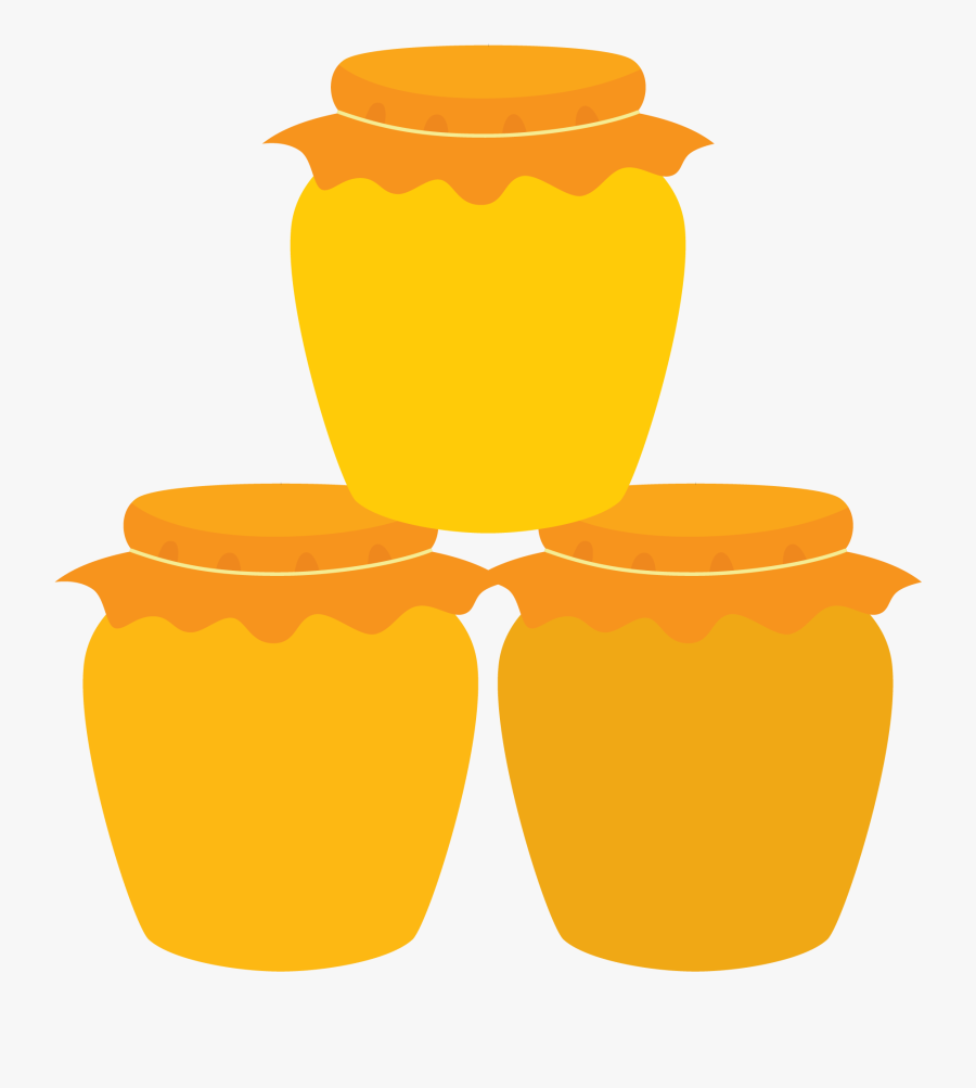 Transparent Bee Outline Png - Yellow Honey Pot No Background, Transparent Clipart