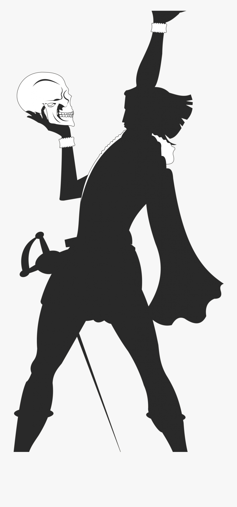 Transparent Skull Silhouette Png - Hamlet Silhouette Png, Transparent Clipart
