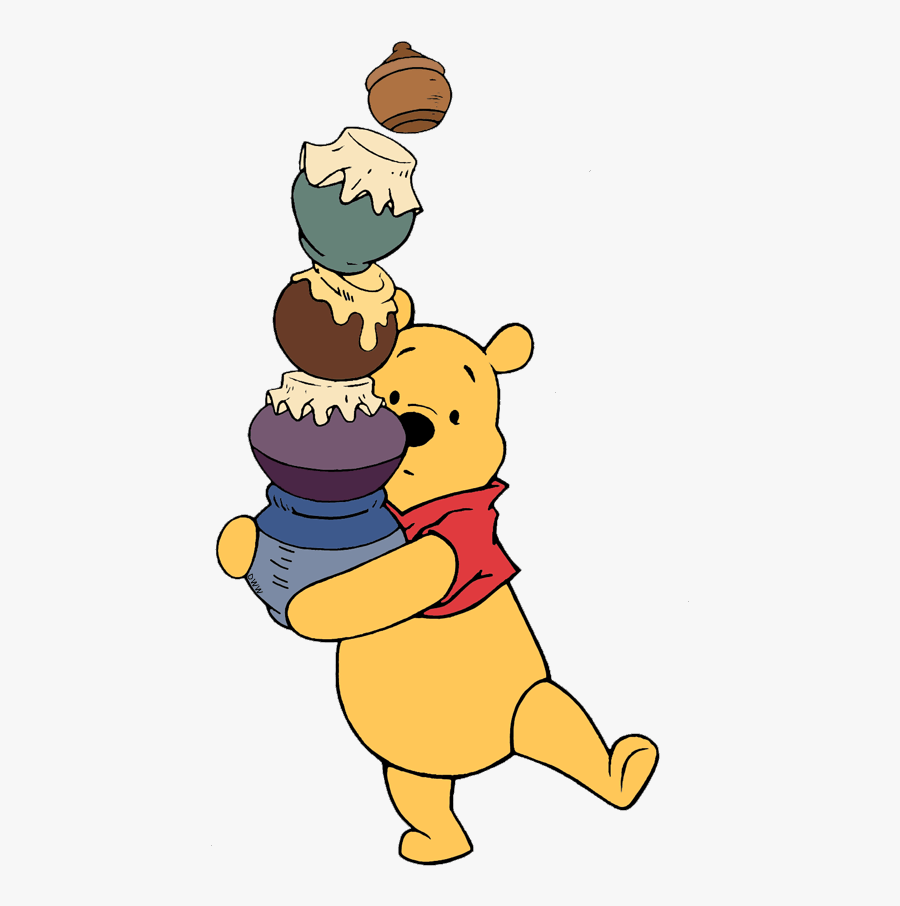 Winnie Carrying Honey Pots - Winnie The Pooh Carrying Honey, Transparent Clipart