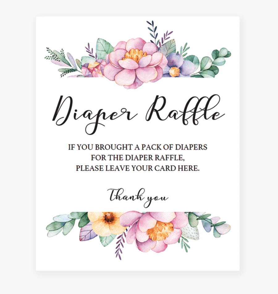 Diaper Clipart Raffle - Transparent High Resolution Watercolor Flowers, Transparent Clipart