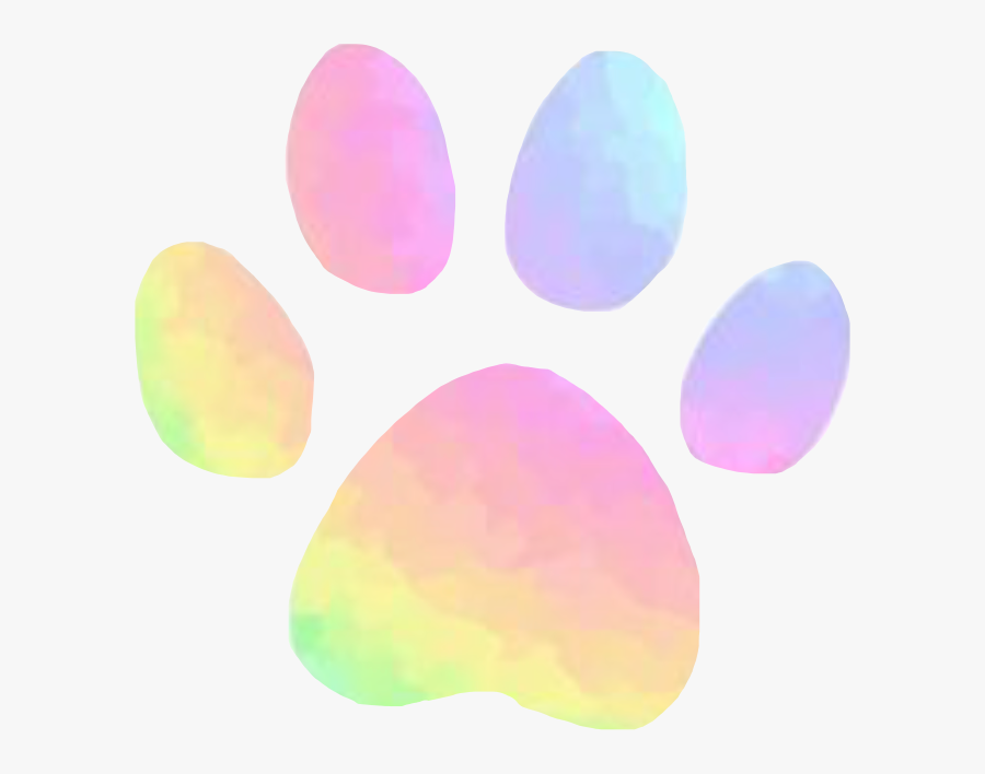 Pastel Paw Print Rainbow Aesthetic Cute Pink Dog Freeto - Transparent Pink Paw Print, Transparent Clipart