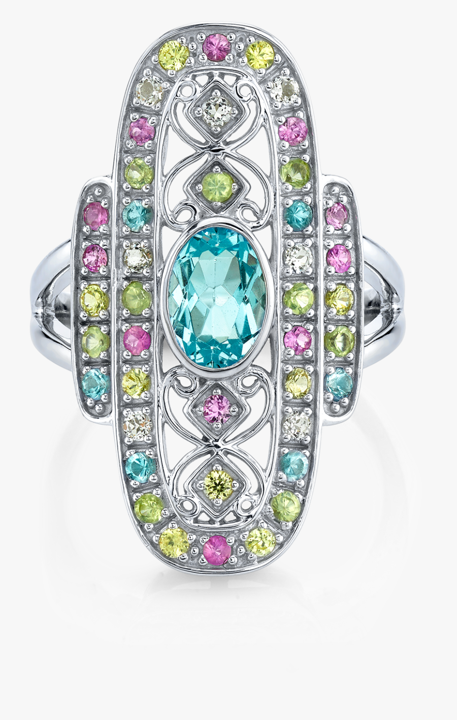 Antique Pastel Rainbow Cocktail Ring - Antique Ring Transparent Background, Transparent Clipart