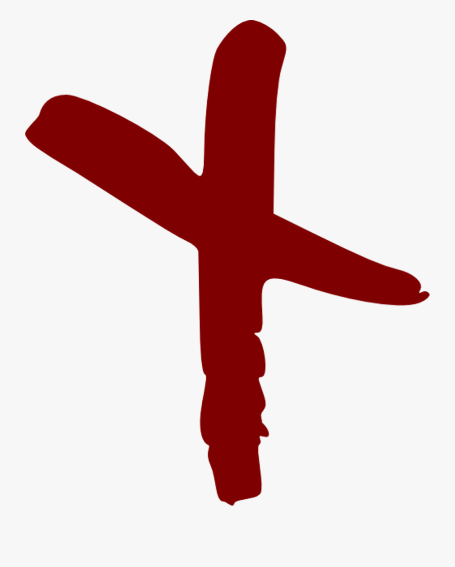 #red #ink #brush #stroke #smudge #paint #mark #line - Red Ink Cross Png, Transparent Clipart