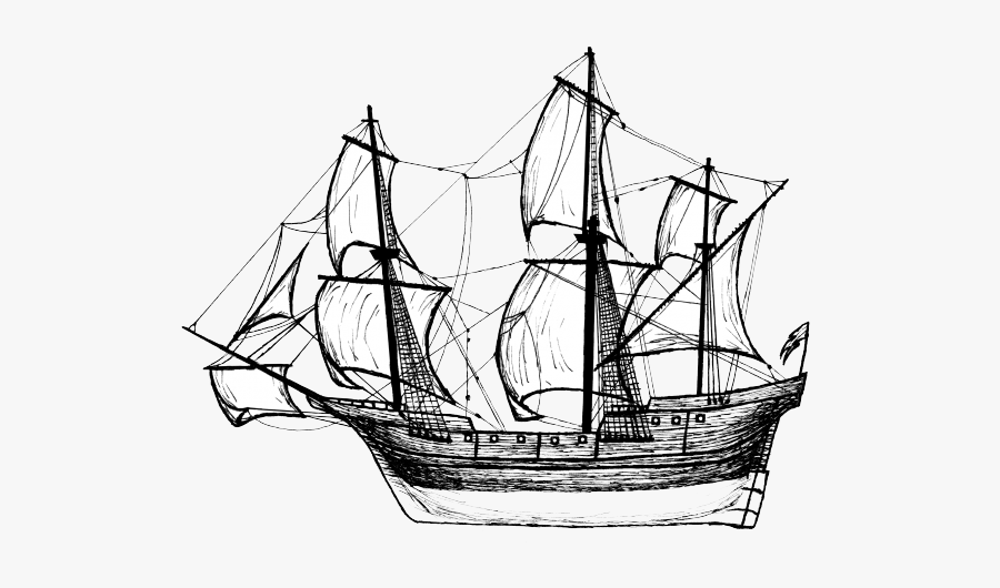 Old Drawing Ship Png, Transparent Clipart