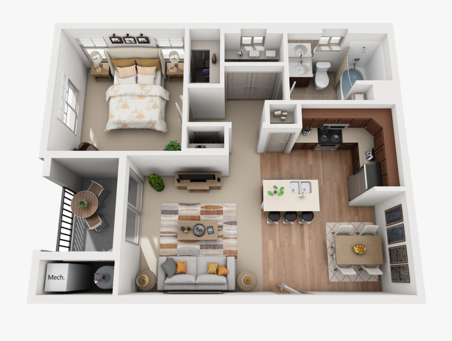 1x1b - Four Seasons Apartments Logan, Transparent Clipart