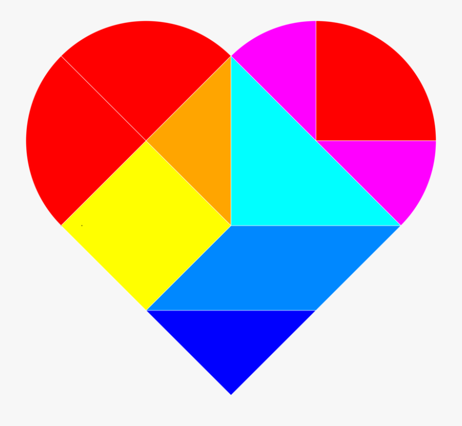 Heart,triangle,area - Tangram Clipart, Transparent Clipart