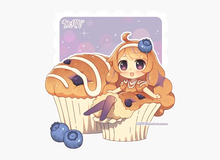 Anime, Cute, And Chibi Image - Anime Blueberry Muffin, Transparent Clipart