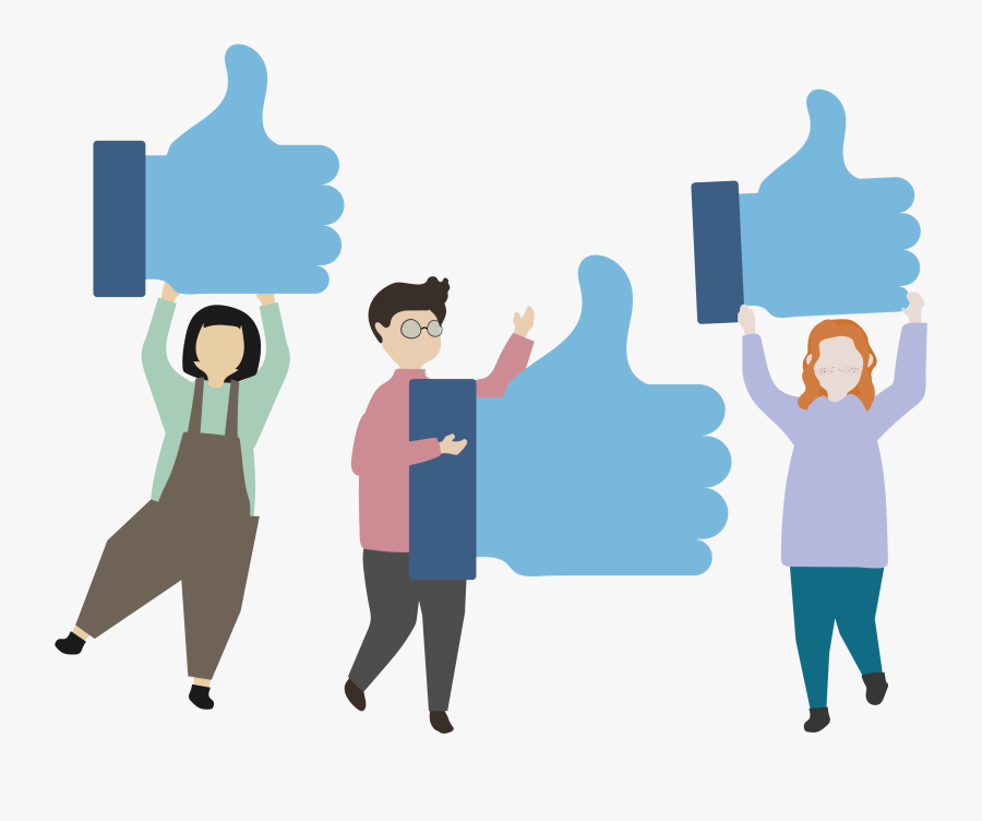 People With Thumbs Up, Transparent Clipart