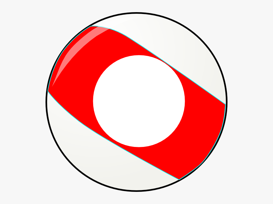 Red Stripe Billiard Ball, Transparent Clipart