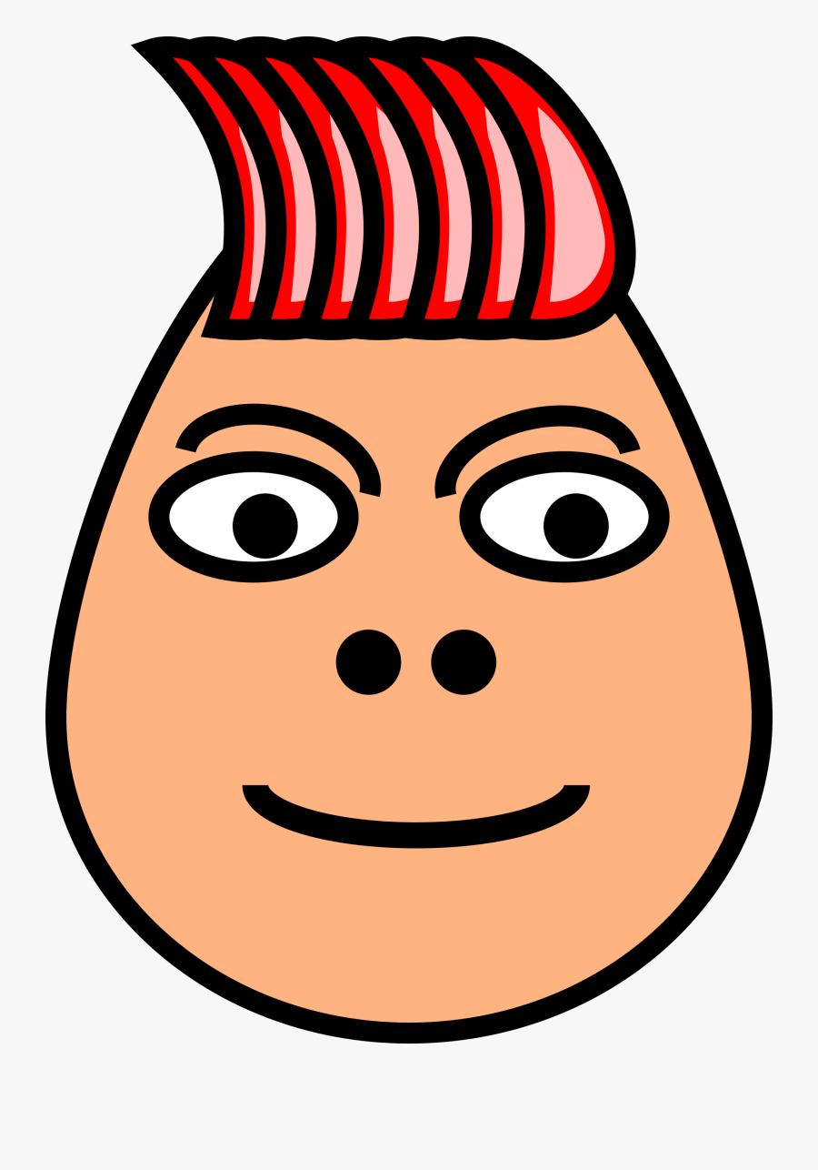 This Free Icons Png Design Of Egghead-002 - Cartoon Girl With Short Hair, Transparent Clipart