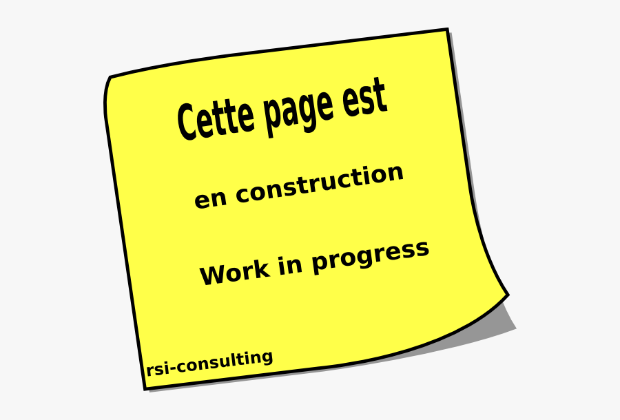 Work In Progress In French, Transparent Clipart