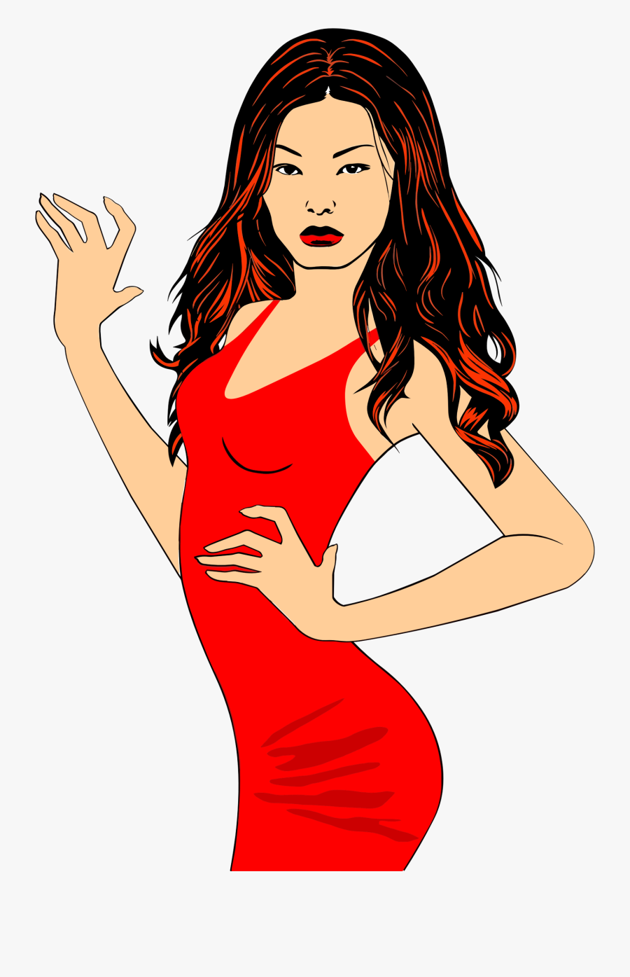 Clipart - Woman In Red Clipart, Transparent Clipart