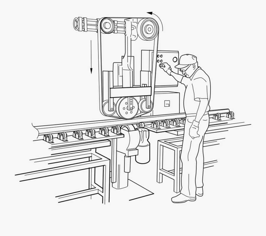 Factory Worker Clipart Black And White, Transparent Clipart