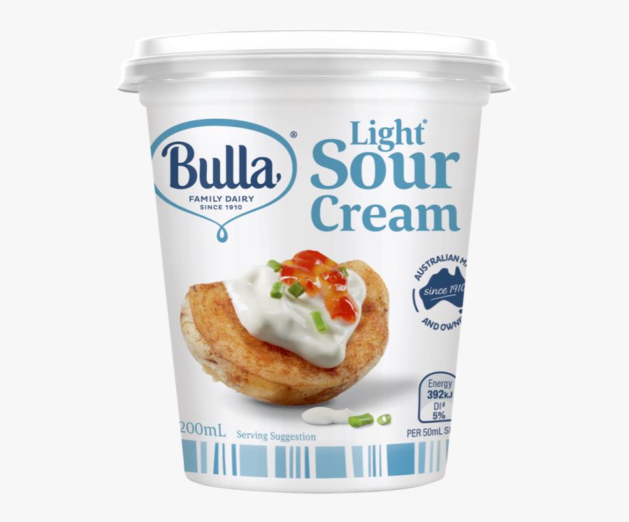 Bulla Light Sour Cream 200ml - Bulla Light Sour Cream, Transparent Clipart