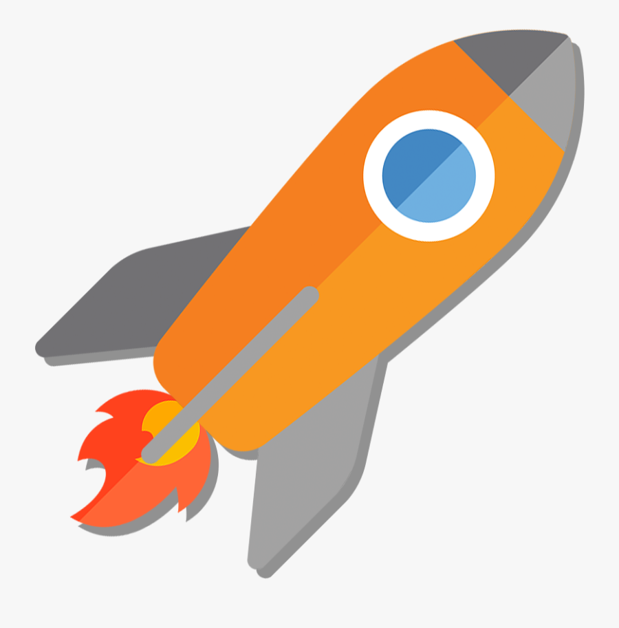 Rocket With Flame, Transparent Clipart