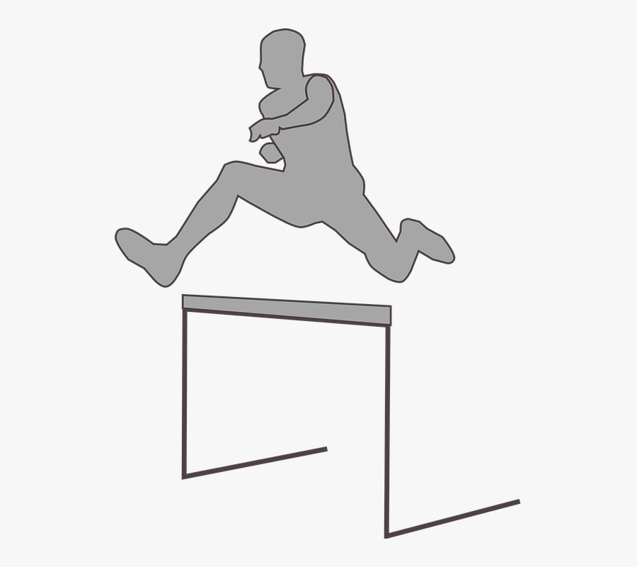 Man, Runner, Jumper, Silhouette, Jump, Hurdling, Sprint - Jumping Over Clipart, Transparent Clipart