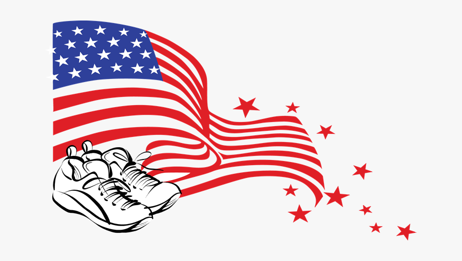 4th Of July Obstacle Run - Us Flag Waving Clipart, Transparent Clipart