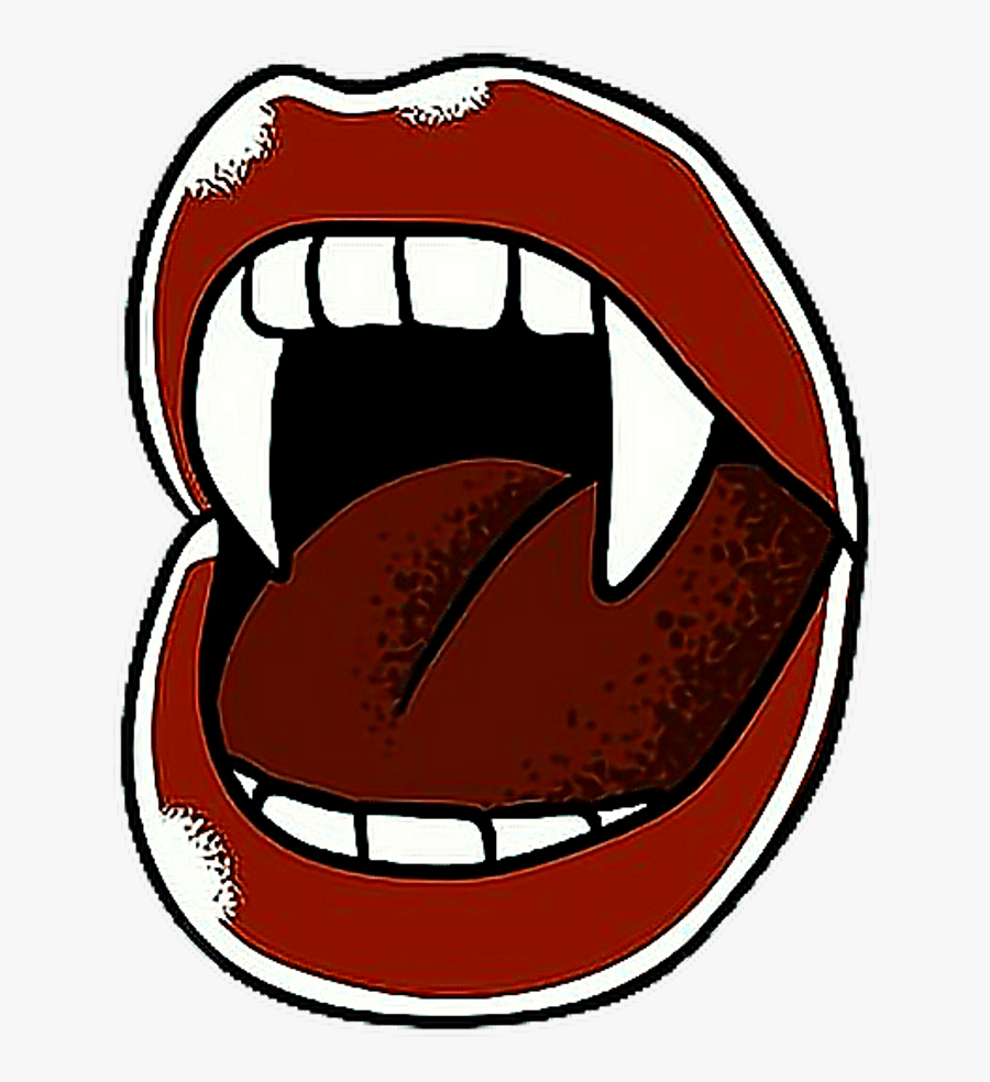 #vampire #mouth #red #fang #monster - Vampire Stickers Png, Transparent Clipart