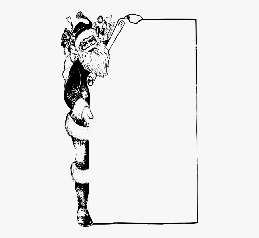 Chocolate Clipart 6186 Free Clipart Source - Santa Claus Black And White Frame, Transparent Clipart