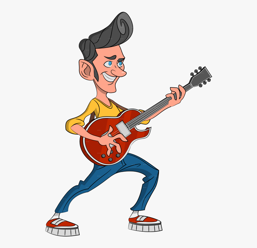 Guitar Banner Royalty Free Library Clipart Rockabilly - Man Playing Guitar Clipart, Transparent Clipart
