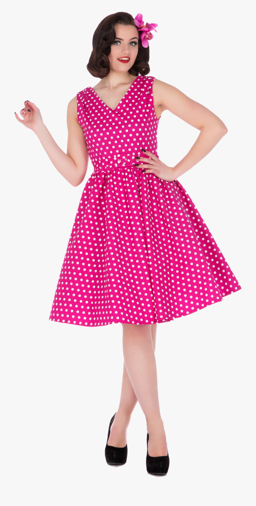 Clip Art Rockabilly Chick - Dress, Transparent Clipart