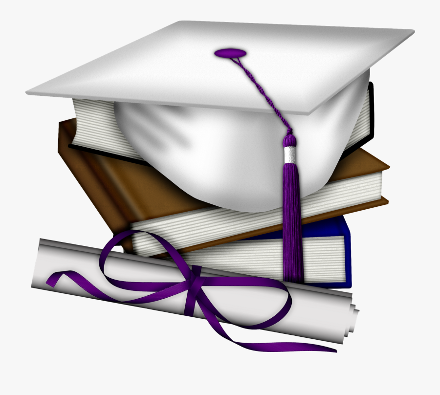 Blue And White Graduation Cap, Transparent Clipart