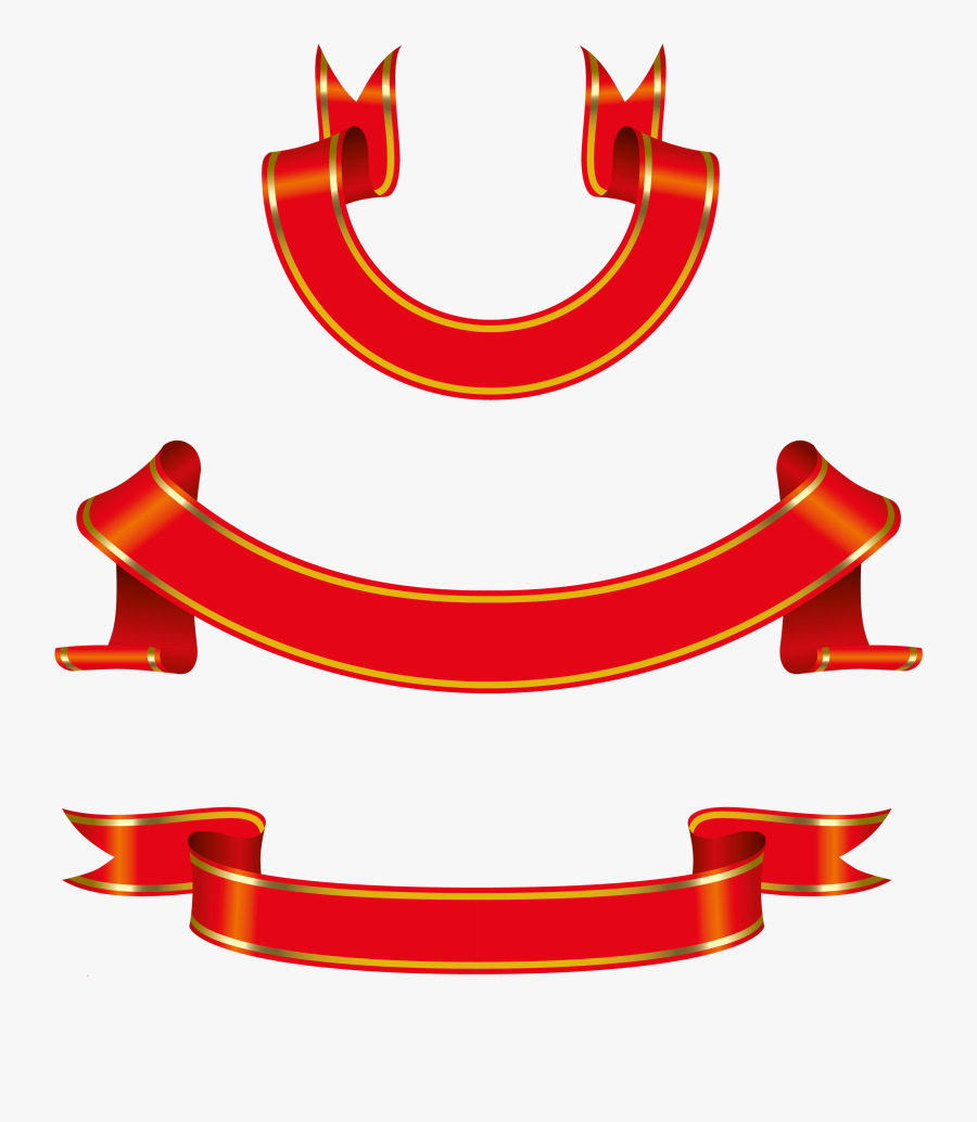 Red Banner Set Png Clipart Picture - Pancartas Y Premios Png, Transparent Clipart