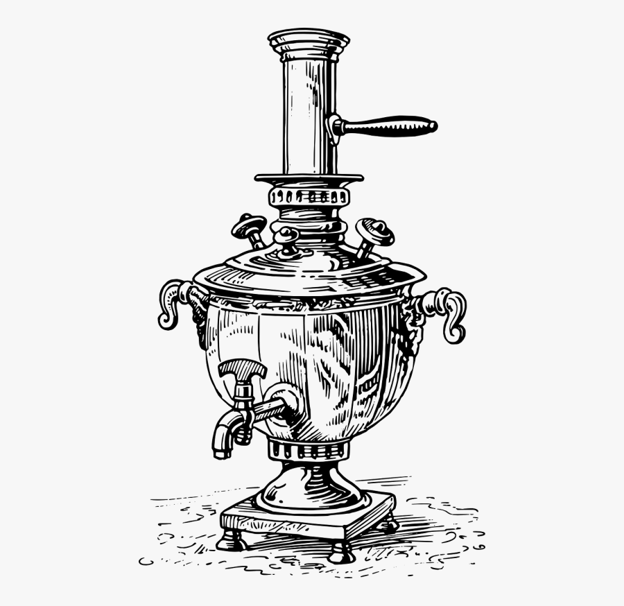 Household Tea Heater - Samovar Drawing, Transparent Clipart