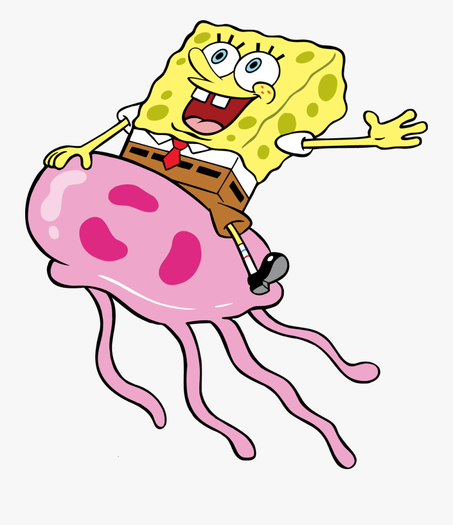 Spongebob Freetoedit Patrick Squidward Mrkrabs Plank - Spongebob On A Jellyfish, Transparent Clipart