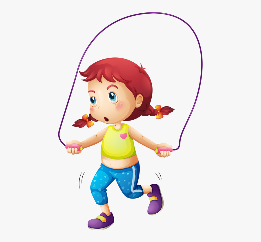 Daycare Clipart Kid Workout - Jump Rope Niños, Transparent Clipart