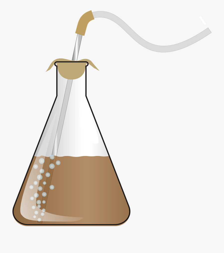 Flask Liquid Chemical Reaction Png Image - Erlenmeyer Flask, Transparent Clipart
