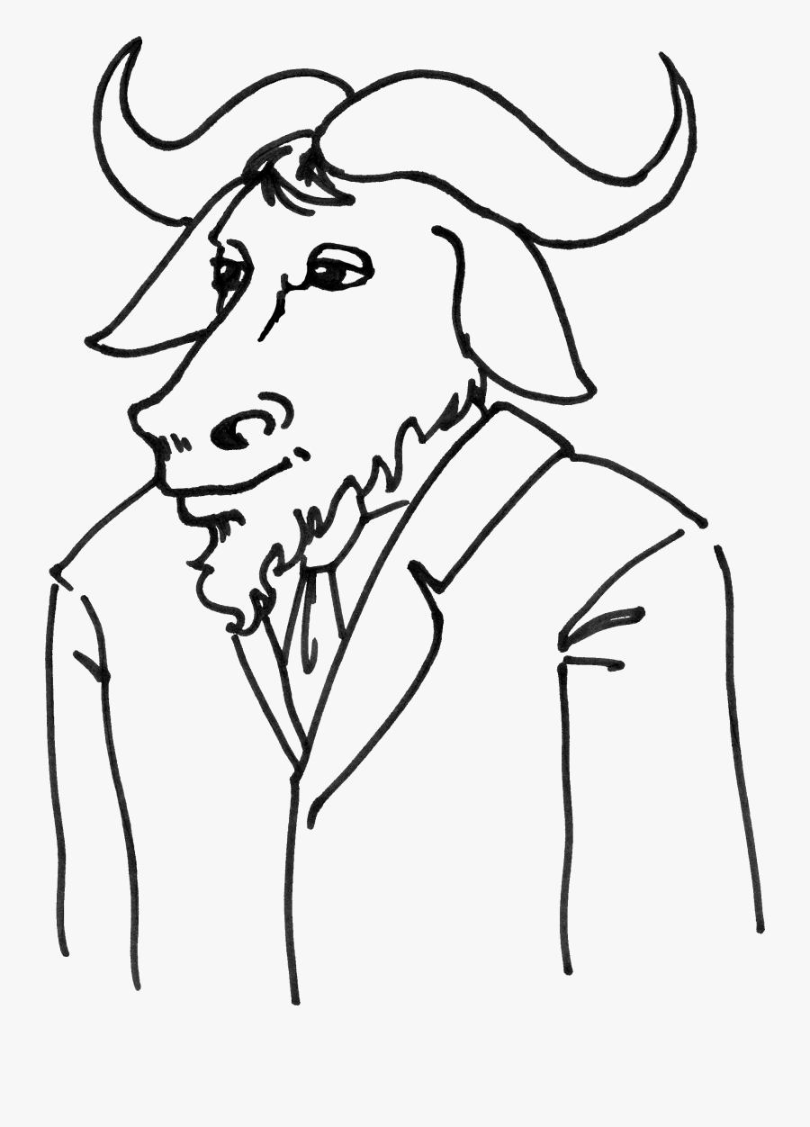 Gnu Jacket - Sketch, Transparent Clipart