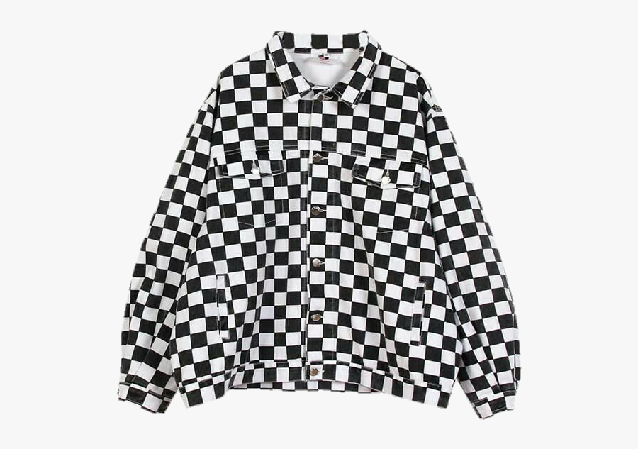 #aesthetic #png #polyvore #jacket #checkerboard #black - Checkerboard Jacket, Transparent Clipart