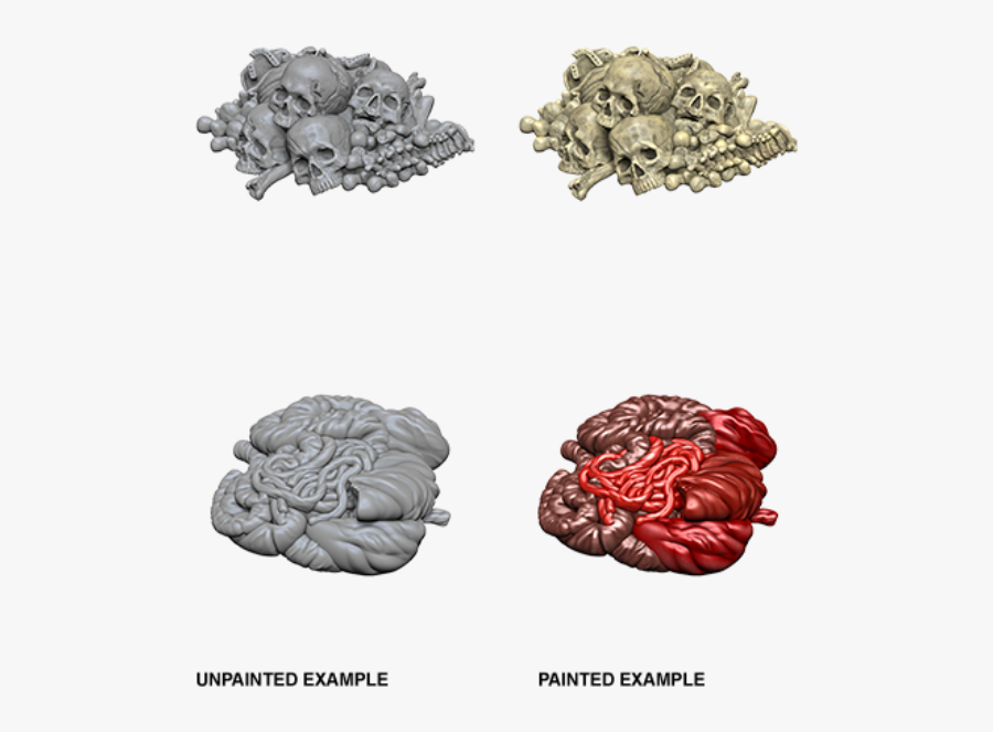Wzk73422-pile Of Bones And Entrails $4 - Wizkids Deep Cuts Unpainted Miniatures Pile Of Bones, Transparent Clipart