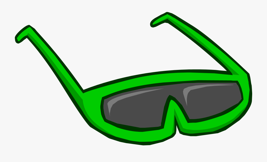 Green Sunglasses Club Penguin - Green Glasses Club Penguin, Transparent Clipart