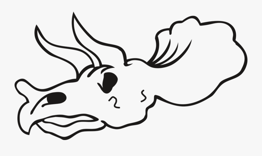 Skull, Skeleton, Bone, Dinosaur, Triceratops, Collar - Huesos De Dinosaurios Para Dibujar, Transparent Clipart