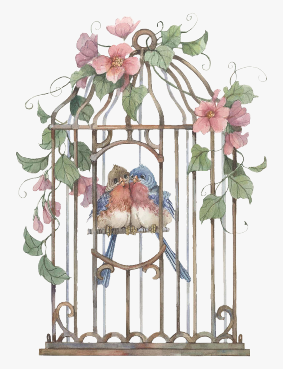 Birdcage And Flower Png, Transparent Clipart