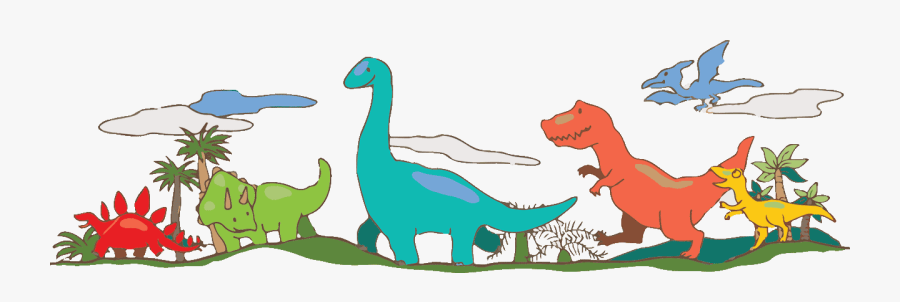 Children With Dinosaurs, Transparent Clipart