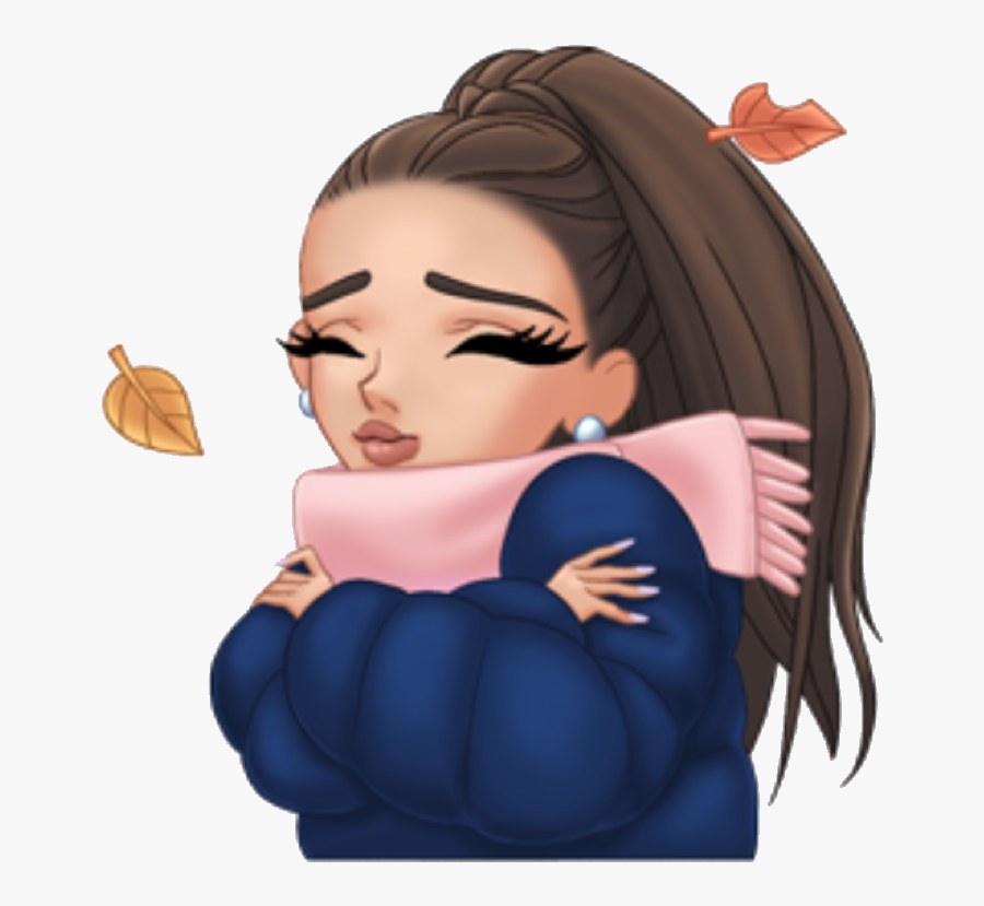#arimoji #chilly #winterjacket #scarf #pink #fall #autumn - Ariana Grande Emoji Gif, Transparent Clipart