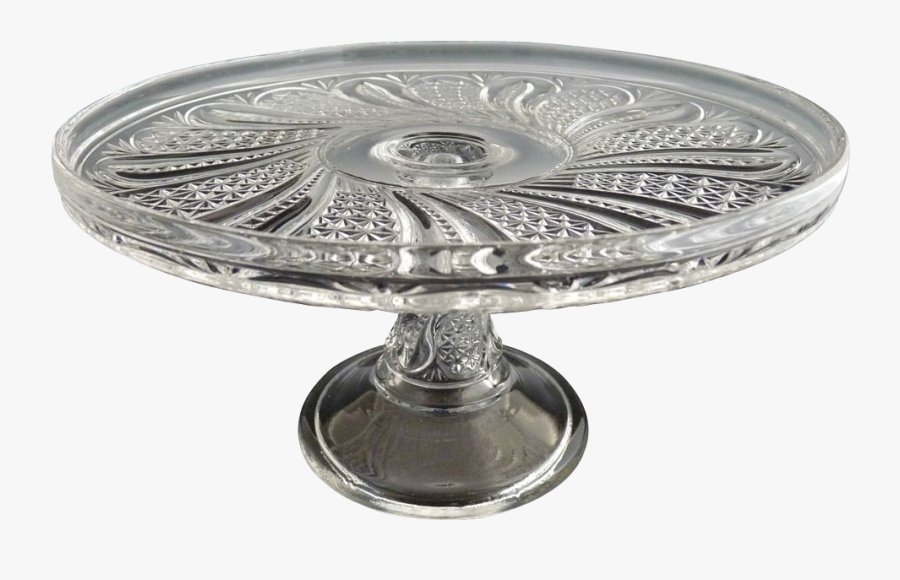 Mckee Antique Glass Cake Stand Salver Doric Feather - Antique, Transparent Clipart