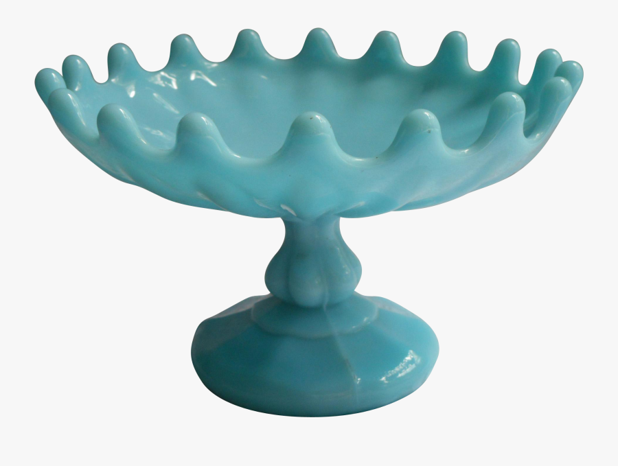Antique French Portieux Vallerysthal Tazza Turquoise - Stemware, Transparent Clipart