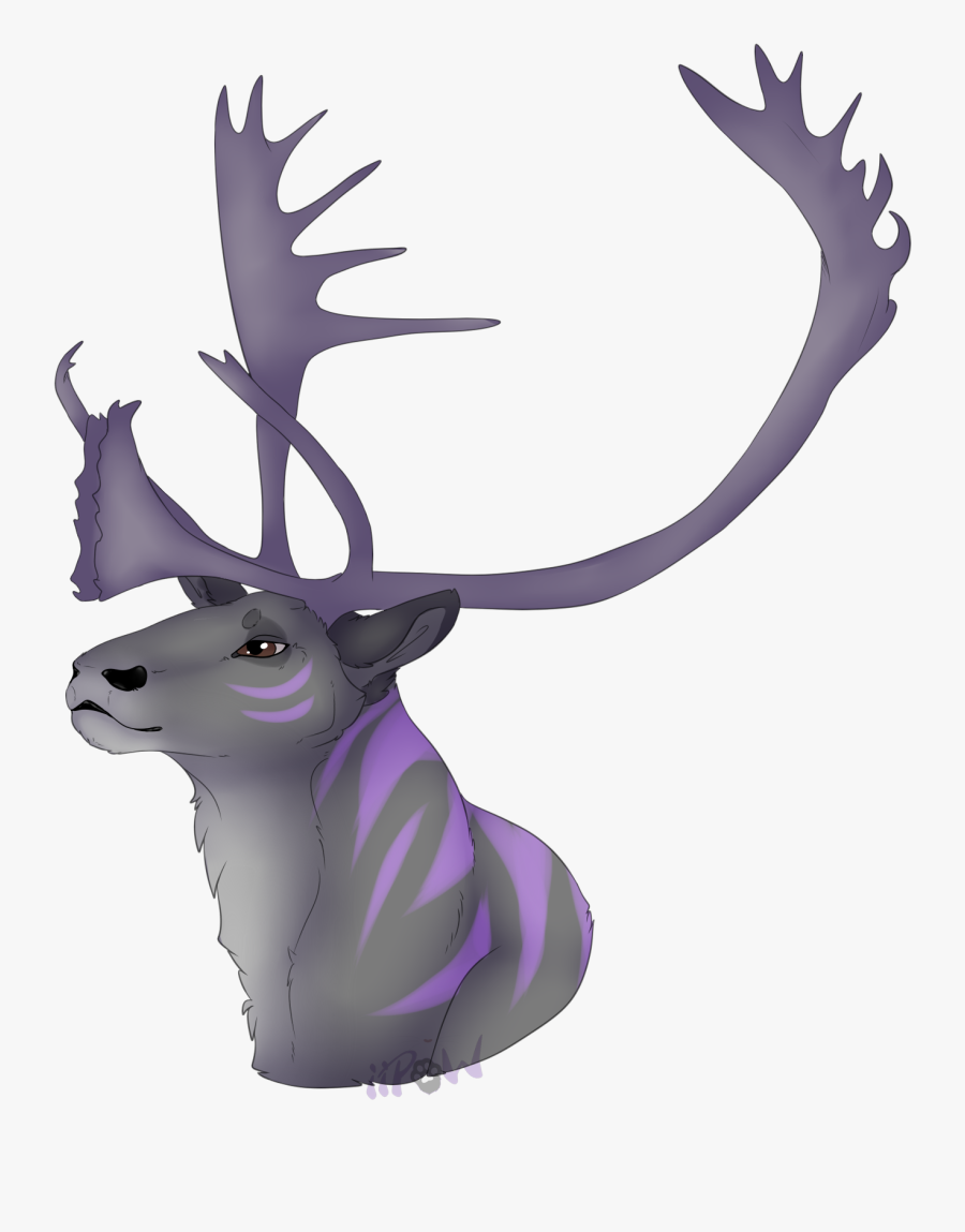 Clip Art Male Caribou - Elk, Transparent Clipart