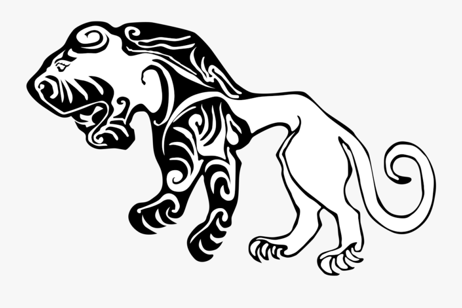 Art,monochrome Photography,carnivoran - Scythian Tiger Tattoo, Transparent Clipart
