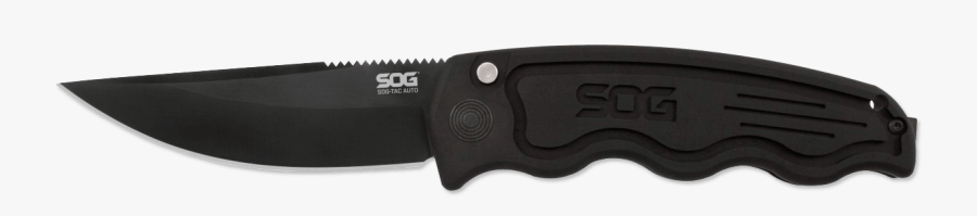 Clip Art Sog Tac Automatic Blade - Black Pocket Knife Switchblade, Transparent Clipart