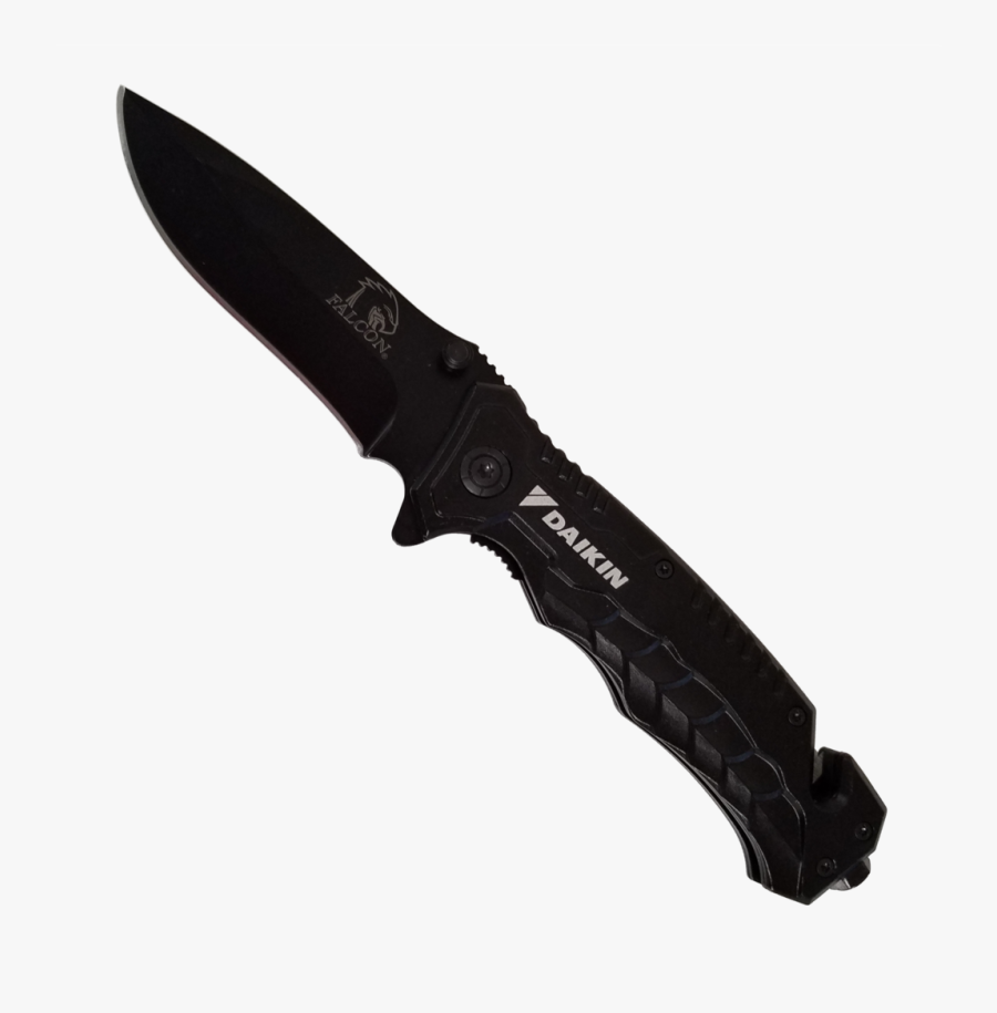 D1702-2 Premium Falcon Black Rescue Knife - Daikin Knife, Transparent Clipart