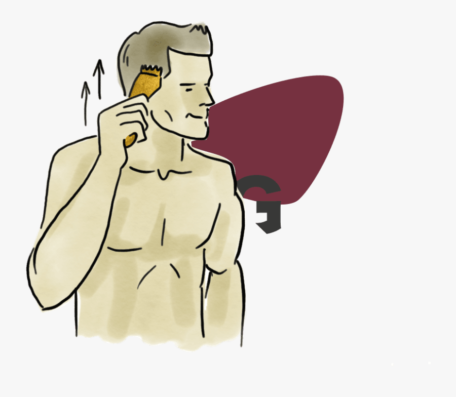 Start With The Sides Of Hair - Cartoon, Transparent Clipart