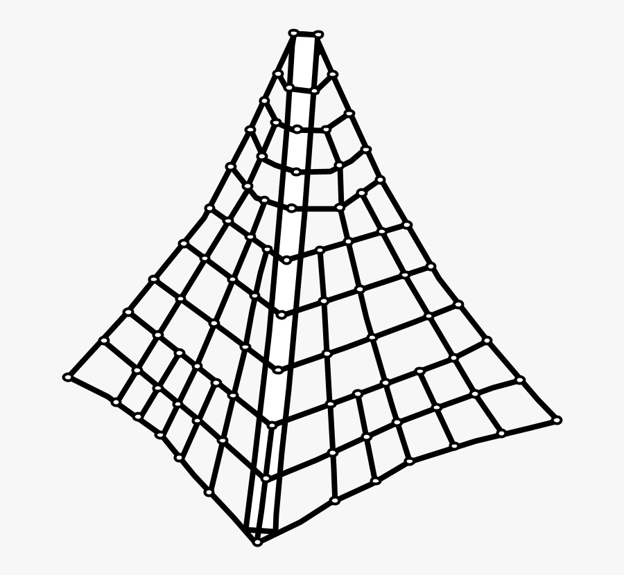 Spider Net Climber Triangle Black And White Png- - Triangle, Transparent Clipart
