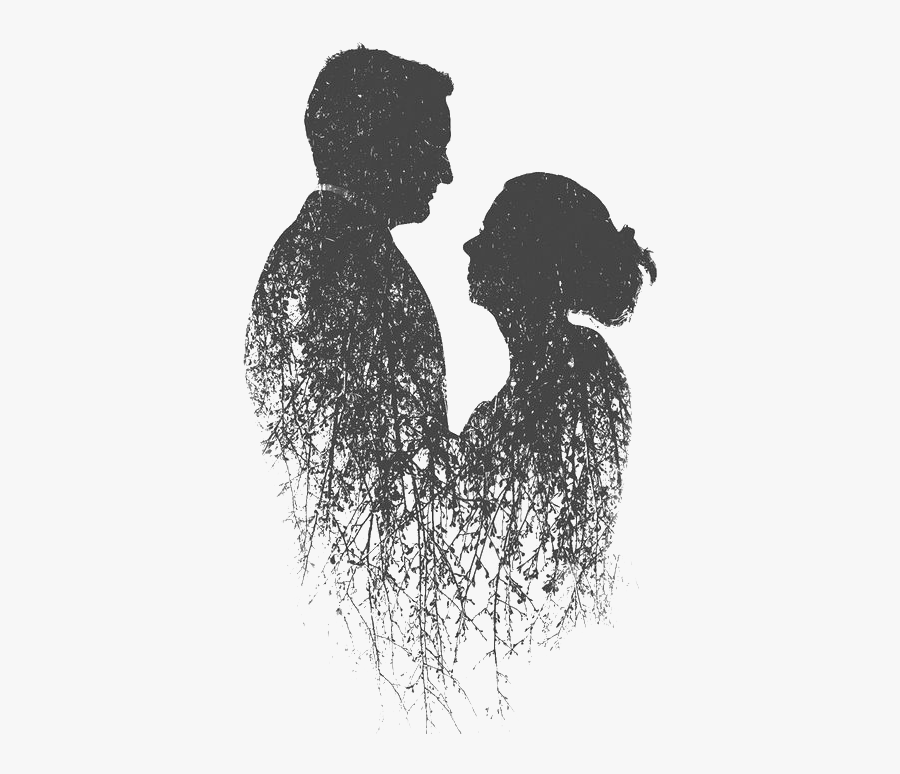 Silhouette Couple Multiple Exposure Png Image High - Wedding Double Exposure Manipulation, Transparent Clipart